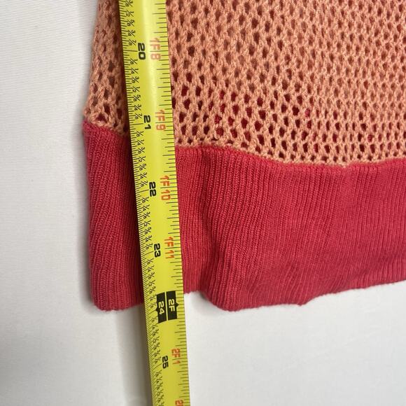 525 America Mesh Sweater M Open Knit Stripe Lightweight Retro Coastal - Picture 7 of 7